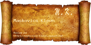 Maskovics Kleon névjegykártya